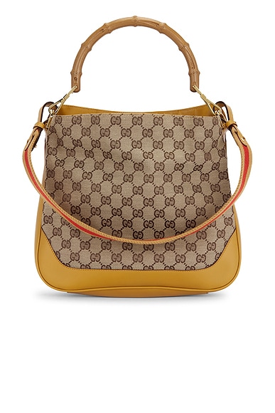 FWRD Renew Gucci Diana Bamboo Hobo Bag in Beige