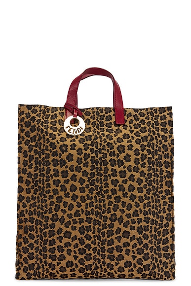 Fendi Leopard Chef Vertical Tote Bag