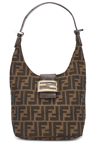 FWRD Renew Fendi Zucca Hobo Bag in Brown