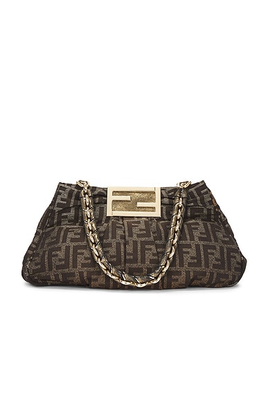FWRD Renew Fendi Zucca Mia Tote Bag in Silver