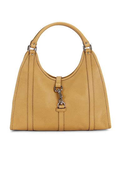 FWRD Renew Gucci Bardot Hobo Bag in Tan