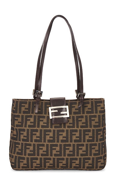 FWRD Renew Fendi Zucca Tote Bag in Brown