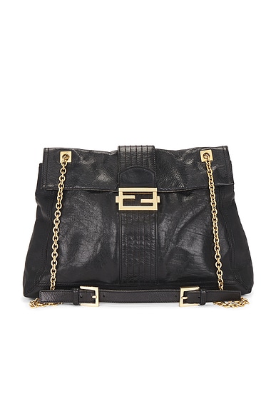 FWRD Renew Fendi Mama Baguette Shoulder Bag in Black