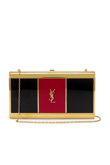 FWRD Renew Saint Laurent Minaudiere Bag in Black & Red