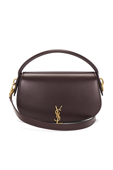 FWRD Renew Saint Laurent Voltaire Shoulder Bag in Dark Currant