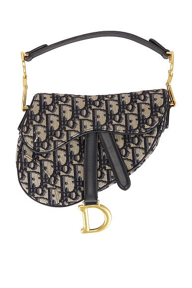 FWRD Renew Dior Trotter Oblique Mini Saddle Bag in Blue