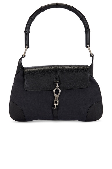 FWRD Renew Gucci Bamboo Jackie Shoulder Bag in Black