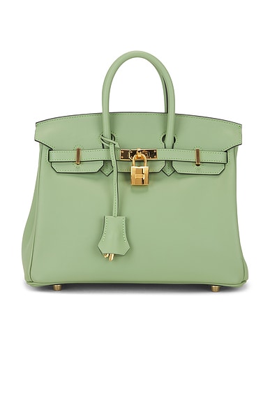 FWRD Renew Hermes Veau Swift Birkin 25 Le Tournay Handbag in Vale Cricket