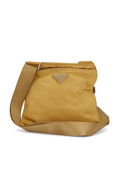 FWRD Renew Prada Nylon Esplanade Shoulder Bag in Tan