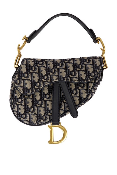 FWRD Renew Dior Oblique Trotter Mini Saddle Bag in Blue
