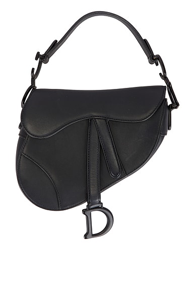 FWRD Renew Dior Mini Saddle Bag in Black