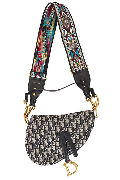 FWRD Renew Dior Oblique Trotter Saddle Bag in Blue