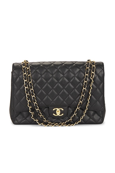 FWRD Renew Chanel Cowhide Flap Bag in Black