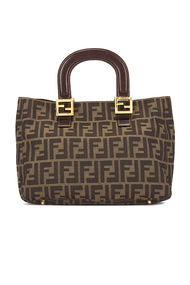 FWRD Renew Fendi Zucca Handbag in Brown