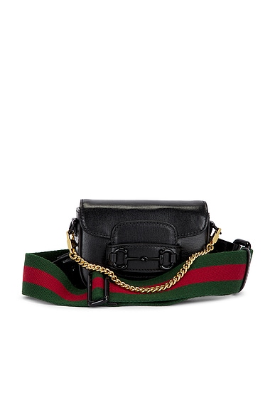FWRD Renew Gucci Horsebit 1955 Shoulder Bag in Black