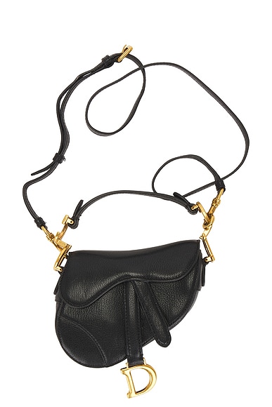 FWRD Renew Dior Saddle Bag in Black