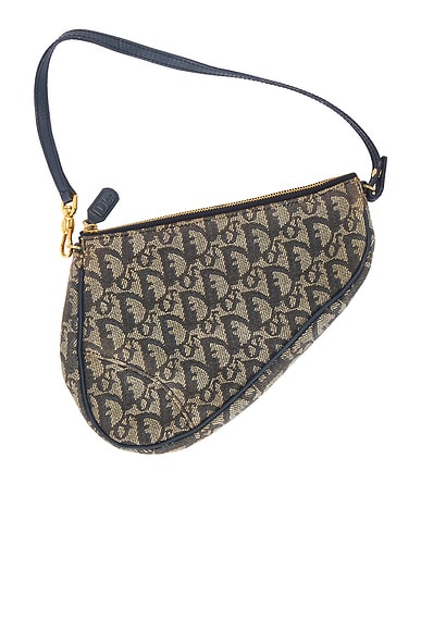 FWRD Renew Dior Trotter Oblique Saddle Bag in Blue