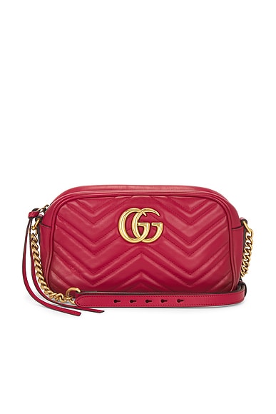 FWRD Renew Gucci GG Marmont Shoulder Bag in Red