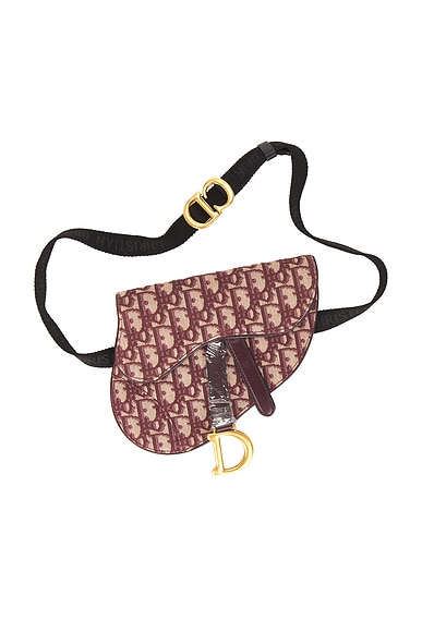 FWRD Renew Dior Oblique Saddle Belt Bag in Red