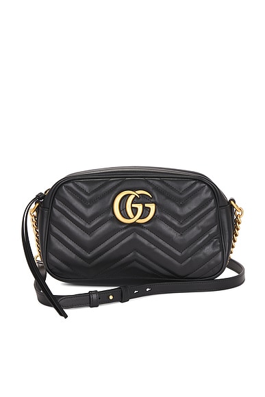 FWRD Renew Gucci GG Marmont Shoulder Bag in Black