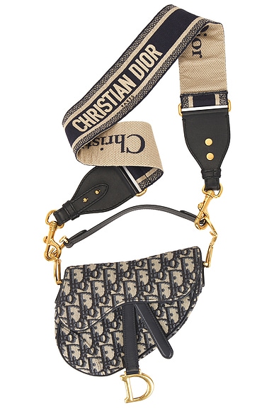 FWRD Renew Dior Trotter Oblique Saddle Bag in Blue