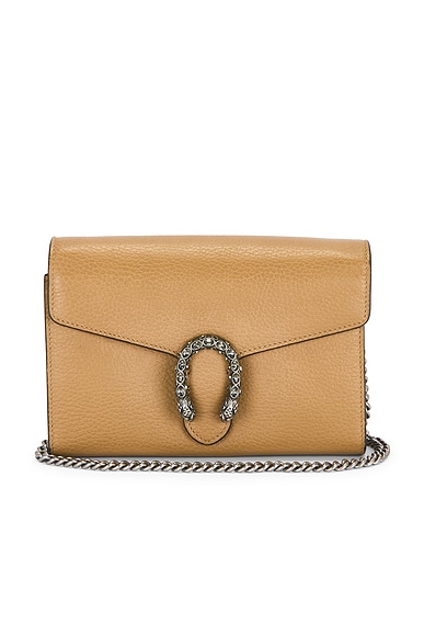 FWRD Renew Gucci Dionysus Wallet On Chain in Beige