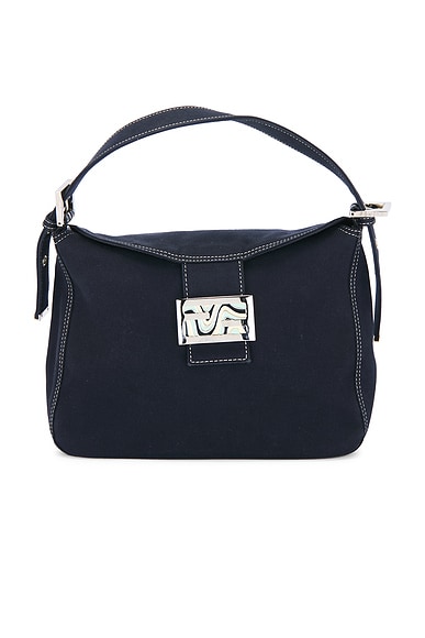 FWRD Renew Fendi Mama Baguette Shoulder Bag in Blue