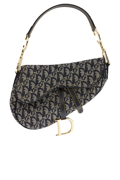 FWRD Renew Dior Trotter Oblique Saddle Bag in Blue