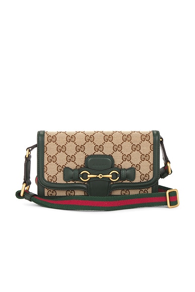 FWRD Renew Gucci Horsebit 1955 Shoulder Bag in Beige
