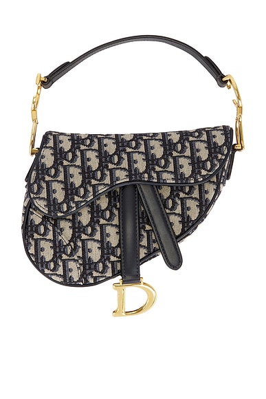 FWRD Renew Dior Trotter Oblique Saddle Bag in Blue