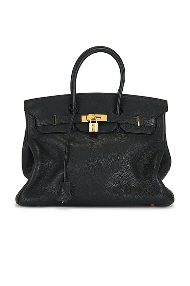 FWRD Renew Hermes Taurillon Clemence Birkin 40 Retourne Handbag in Noir