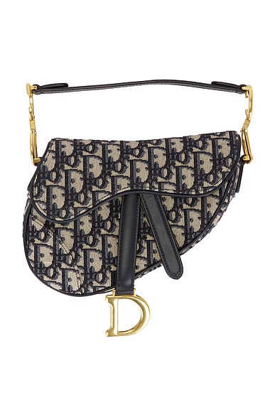 FWRD Renew Dior Trotter Oblique Saddle Bag in Blue