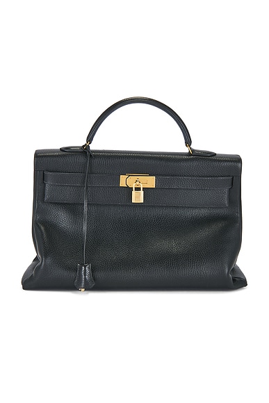 FWRD Renew Hermes 1992 Ardennes Kelly 40 Handbag in Noir