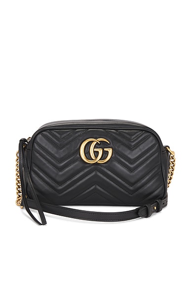 FWRD Renew Gucci GG Marmont Shoulder Bag in Black