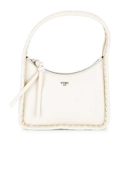 FWRD Renew Fendi Selleria Fendescence Shoulder Bag in White
