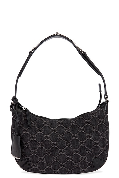 FWRD Renew Gucci Denim Shoulder Bag in Black