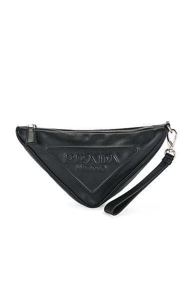 FWRD Renew Prada Triangle Pouch in Black