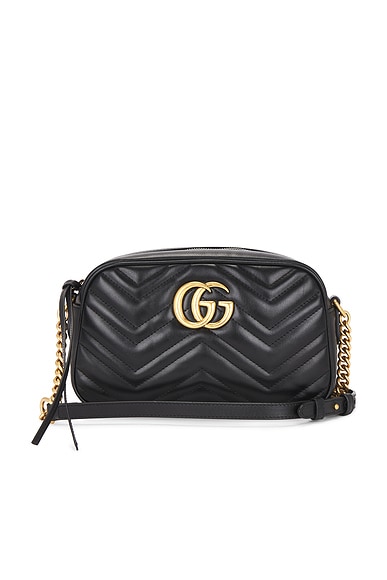 FWRD Renew Gucci GG Marmont Shoulder Bag in Black