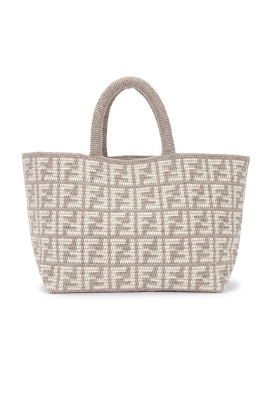 FWRD Renew Fendi Cashmere FF Shopper Tote Bag in Tortora Grey