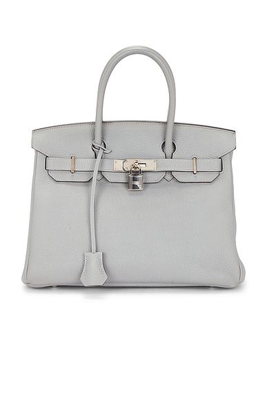 FWRD Renew Hermes Togo Birkin 30 Handbag in Bleu Glacier