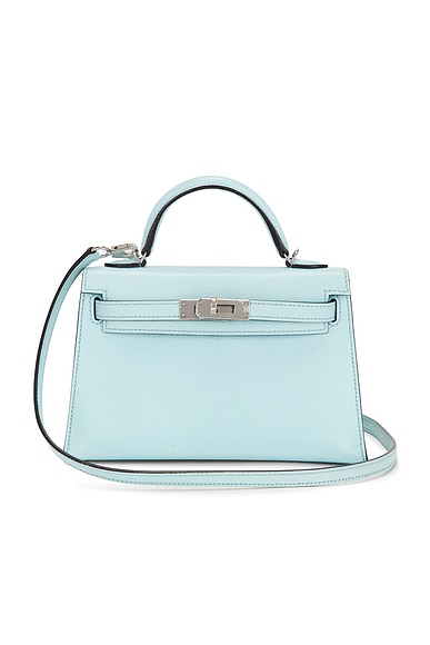 FWRD Renew Hermes Epsom Kelly 20 Handbag in Blue Zephyr