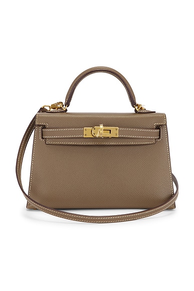 FWRD Renew Hermes Epsom Kelly 20 Sellier Handbag in Etoupe