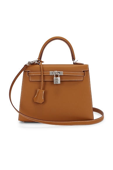 FWRD Renew Hermes Epsom Kelly 25 Sellier Handbag in Gold