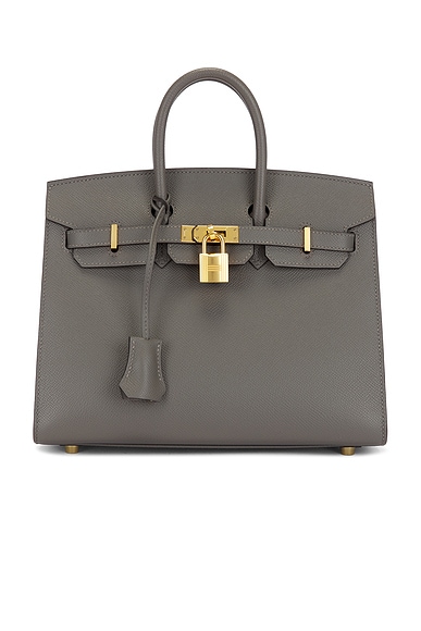 FWRD Renew Hermes Epsom Birkin 25 Handbag in Gris Meyer