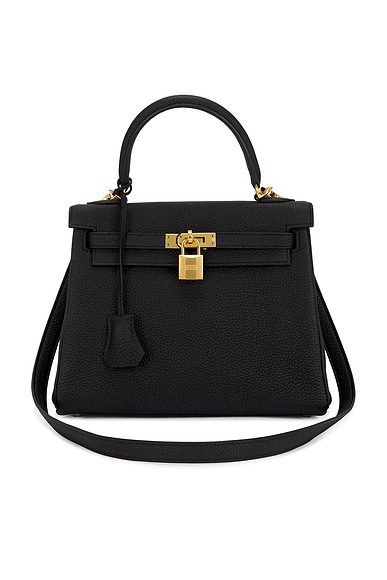 FWRD Renew Hermes Togo Kelly 25 Handbag in Noir