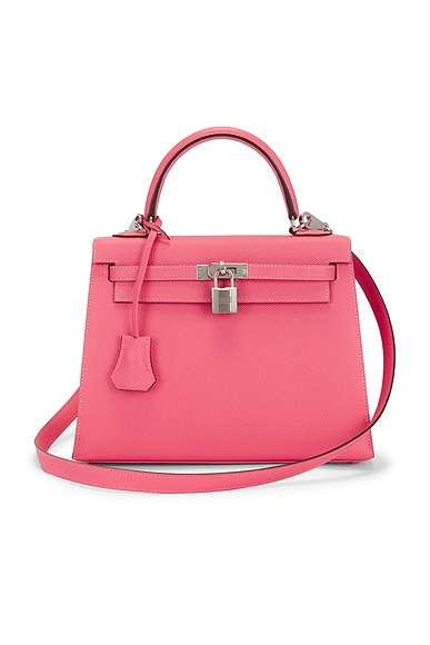 FWRD Renew Hermes Epsom Kelly 25 Sellier Handbag in Rose Azalee