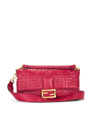 FWRD Renew Fendi Baguette Shoulder Bag in Red