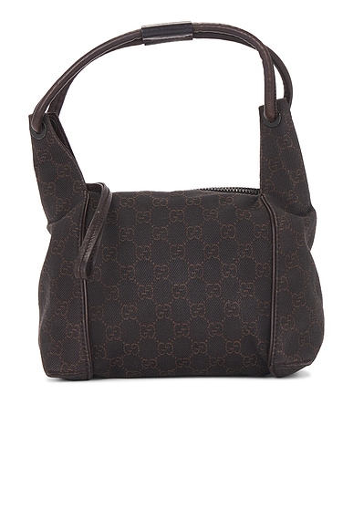 FWRD Renew Gucci Denim Hobo Bag in Brown