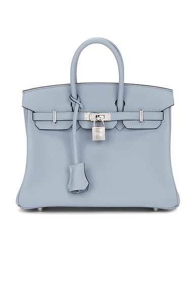 FWRD Renew Hermes Swift Birkin 25 Handbag in Bleu Lin
