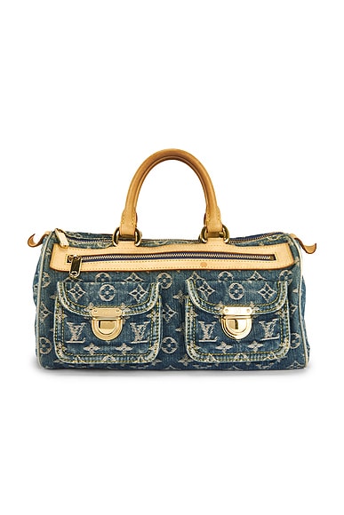 FWRD Renew Louis Vuitton Monogram Denim Neo Speedy Handbag in Blue
